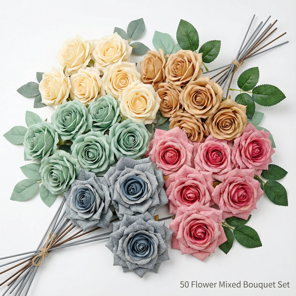 Premium Real Touch Artifical Rose Heads