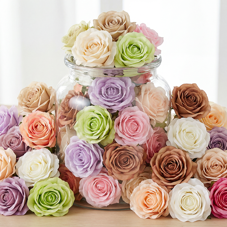 Artificial Valentine Rose Heads